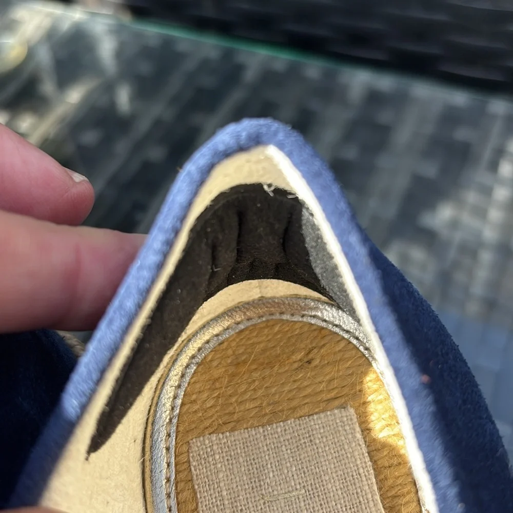 Jack Rogers‎ Palmer Navy Suede Open Toe Wedge sz 9.5